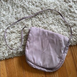 Iridescent Lavender Purple Shoulder Bag Purse Flap Closure Rounded Corners